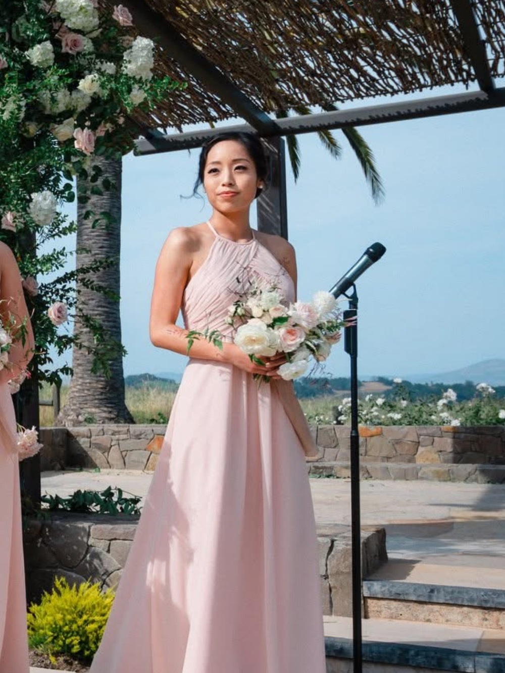Blush Pink Halter Bridesmaid Dress - Brand